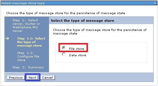 Tipo de message store