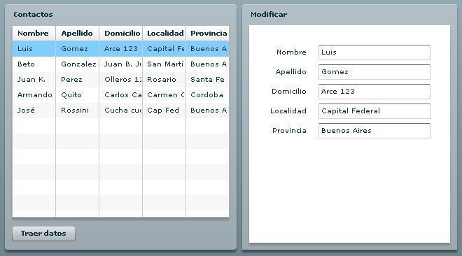 DataGrid y Form con Datos
