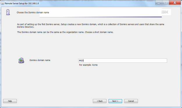 Remote Setup - Domino Domain name