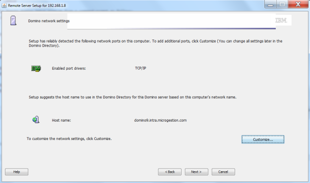 Remote Setup - Domino network