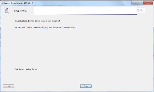Remote Setup - Setup summary