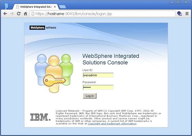 Acceso a consola administrativa del servidor WebSphere