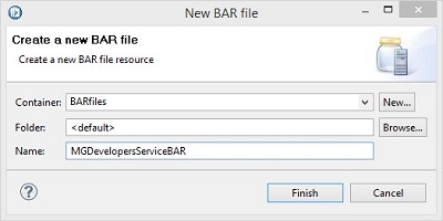 Creación de un nuevo archivo BAR
