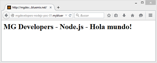 Acceso a la aplicación Node.js desplegada en IBM Bluemix
